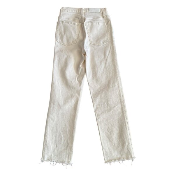 Re/Done 70s Stove Pipe High Rise Straight Leg Jeans Vintage White Women's Sz 24 - Picture 3 of 13